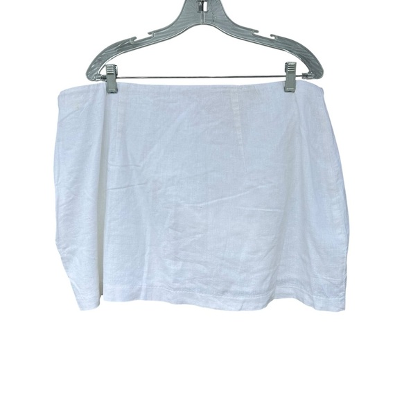 Abercrombie & Fitch Linen Mini Skirt with Slit - White - Size XL - Picture 2 of 10